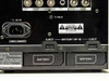 Sony PVM-8043MD rear panel lower section showing dual NP-1B battery bays with eject buttons, AC inlet, V Hold control, and Sony model/serial number label