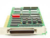 Dison AMC167 Rev A ISA controller card — angled view showing 37-pin D-sub external port on bracket, red DIP switch array, and populated ISA gold-finger edge connector