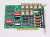 Keithley Metrabyte PDISO-8 PC7082 ISA relay I/O card — top component side showing 8 relays, DIP switches, ICs, and Maxconn 37-pin D-Sub connector bracket