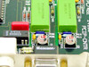 Keithley PC7422 board close-up – GORDOS 8631A-4 component, Maxconn label, green TCXO capacitors and trim pots visible