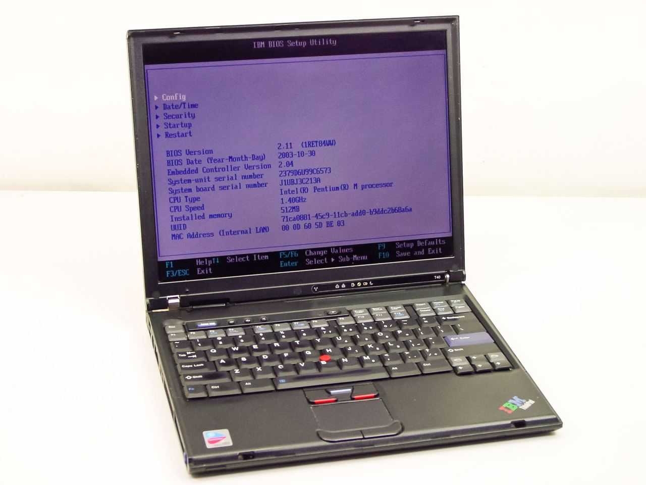 IBM T40 Intel Pentium M 1.4GHz, 512MB RAM, 60GB HDD