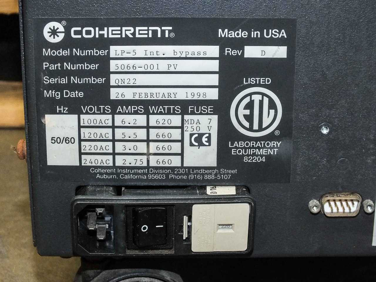 ion＊ Coherent Innova Argon Ion Laser w/ Power Supply and