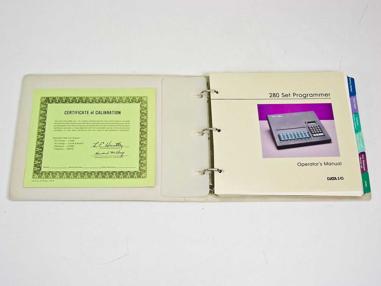 Data I/O 280 Set Programmer Operator's Manual