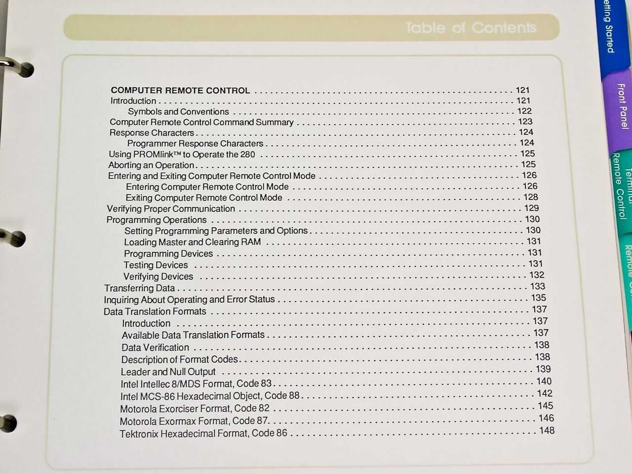 Data I/O 280 Set Programmer Operator's Manual
