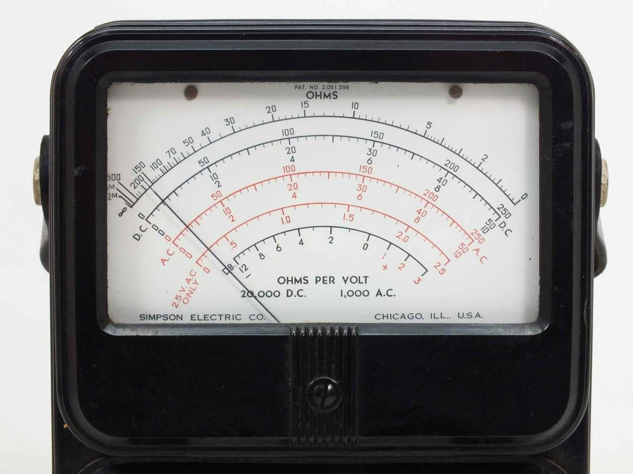Simpons Multimeter Simpson Model 260-2 Series 2 Analog VOM Multimeter VINTAGE