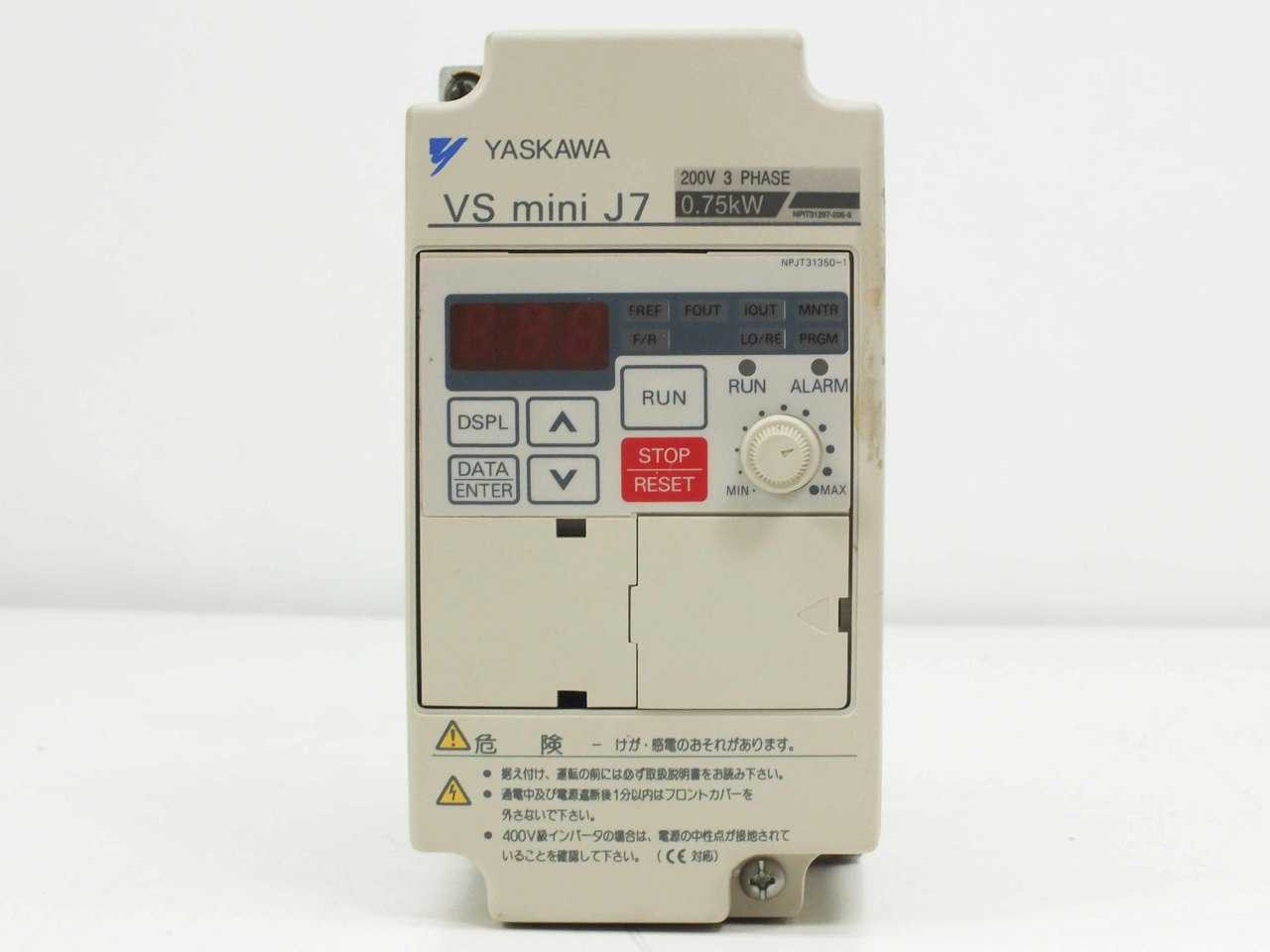 Mimi050ページ Yaskawa CIMR-J7AA20P7 VS Mini J7 3 Phase 50/60 Hz to 400 Hz Inverter