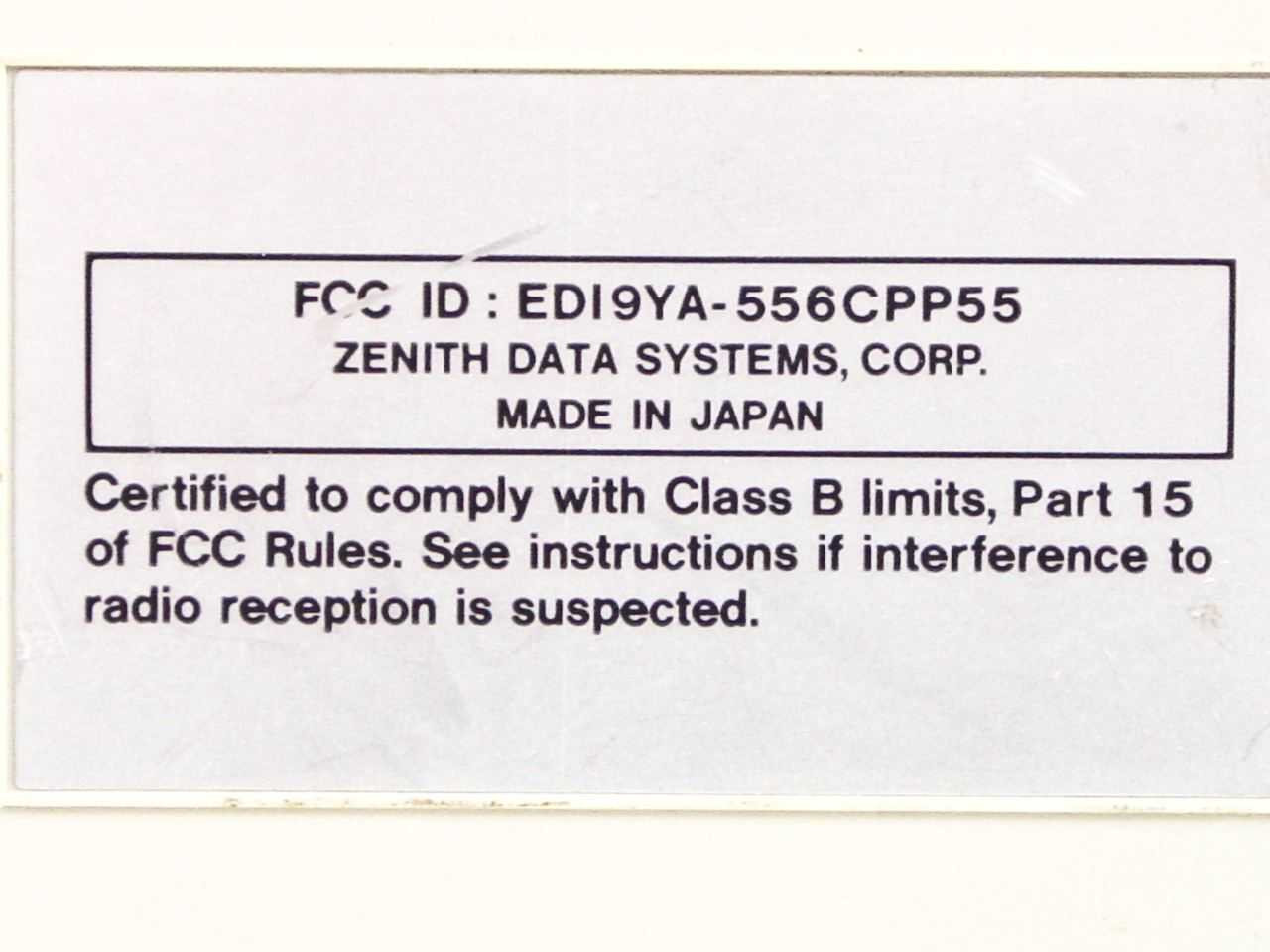 Zenith ZFL-181-97 Laptop Computer - As Is - No AC Adapter