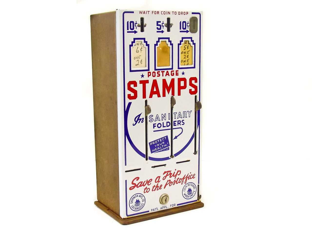 Shipman Manufacturing Co. Vintage ThreeSlot US Post Office Stamp