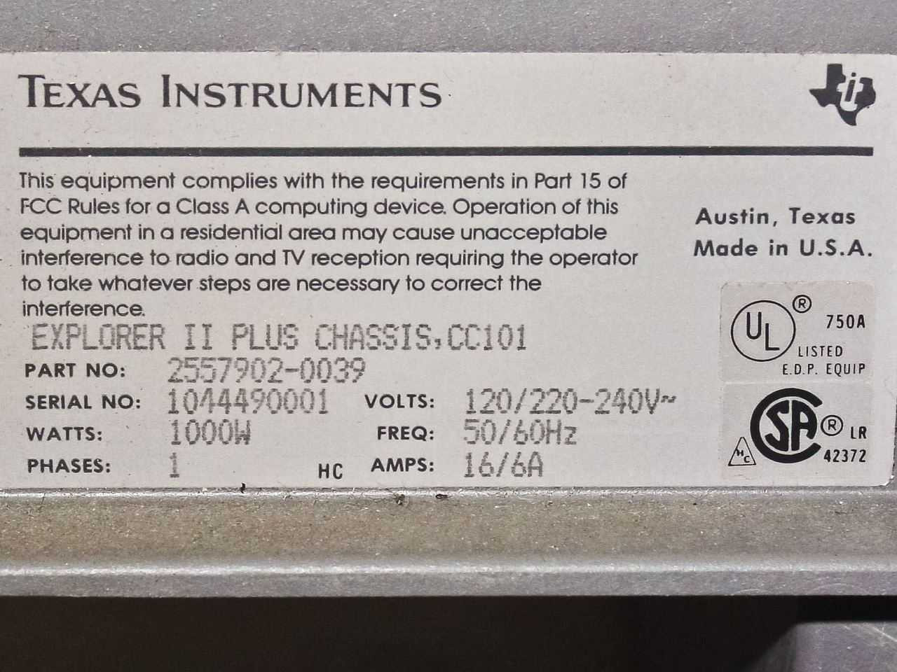 Texas Instruments In Server Rack Texas Instruments Explorer II Plus Vintage Unix Server Chassis