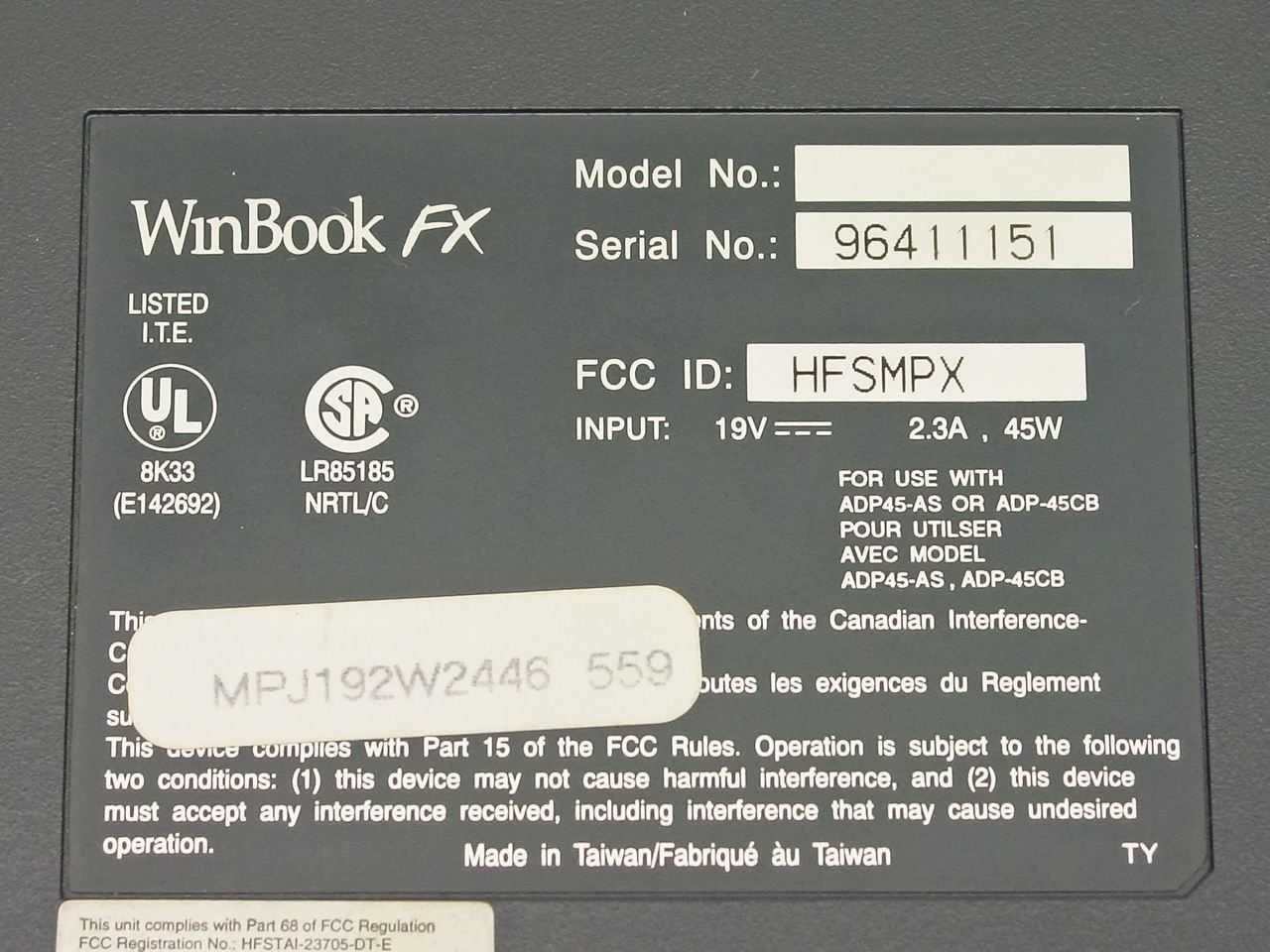 【441】SOTEC WinBook WA5413P WinXP office WinBook XP/XPC - MacDat