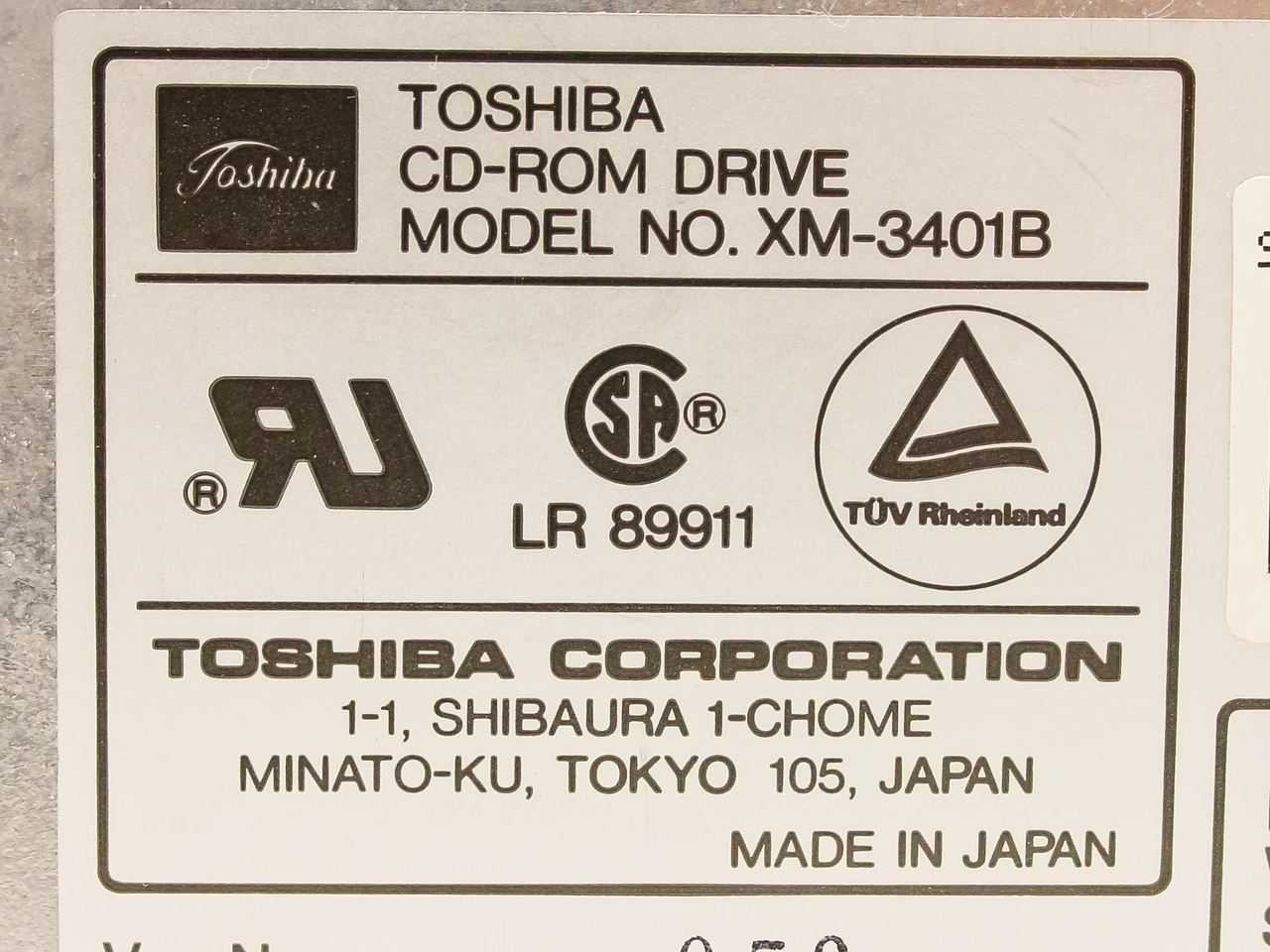 Toshiba XM-3401B 4x Internal SCSI CD-ROM Drive w/ Caddy