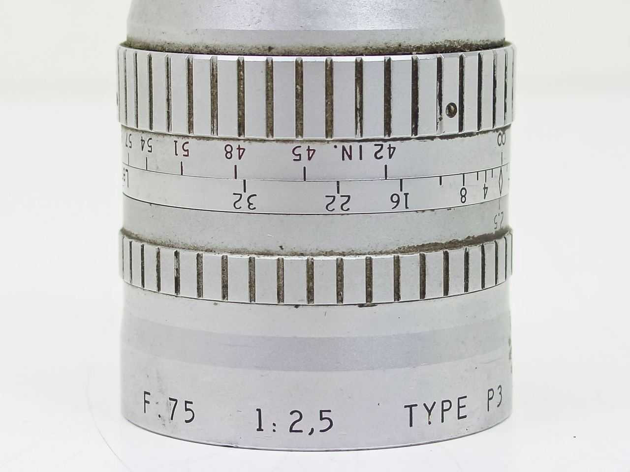 P Angenieux Type 3 F. 75mm 1 2.5 C-Mount Lens