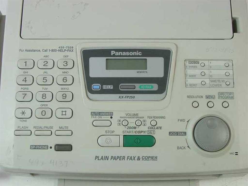 Panasonic KX-FP250 Plain Paper Fax Machine Copier