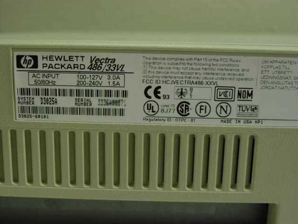 HP D3025A Vectra 486/33VL Desktop Computer