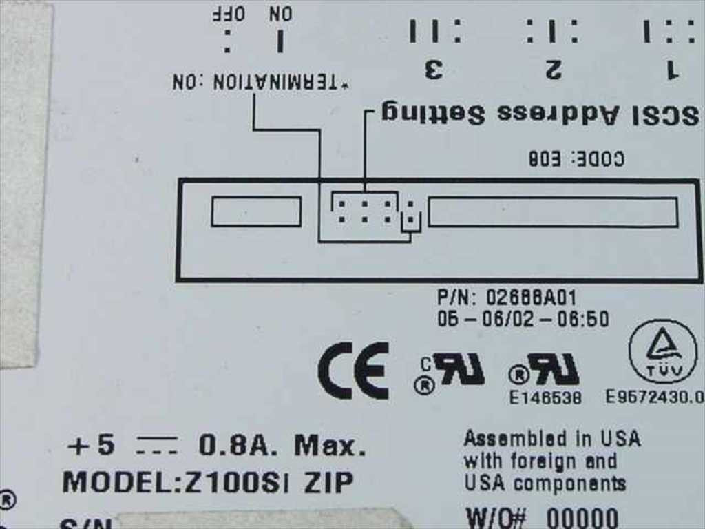 Iomega Z100SI Zip Drive Internal SCSI