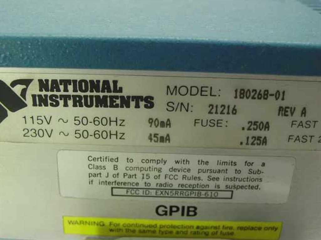 National Instruments Interface Box Assembly National Instruments 180268-01 GPIB-MAC Apple Computer Interface Box