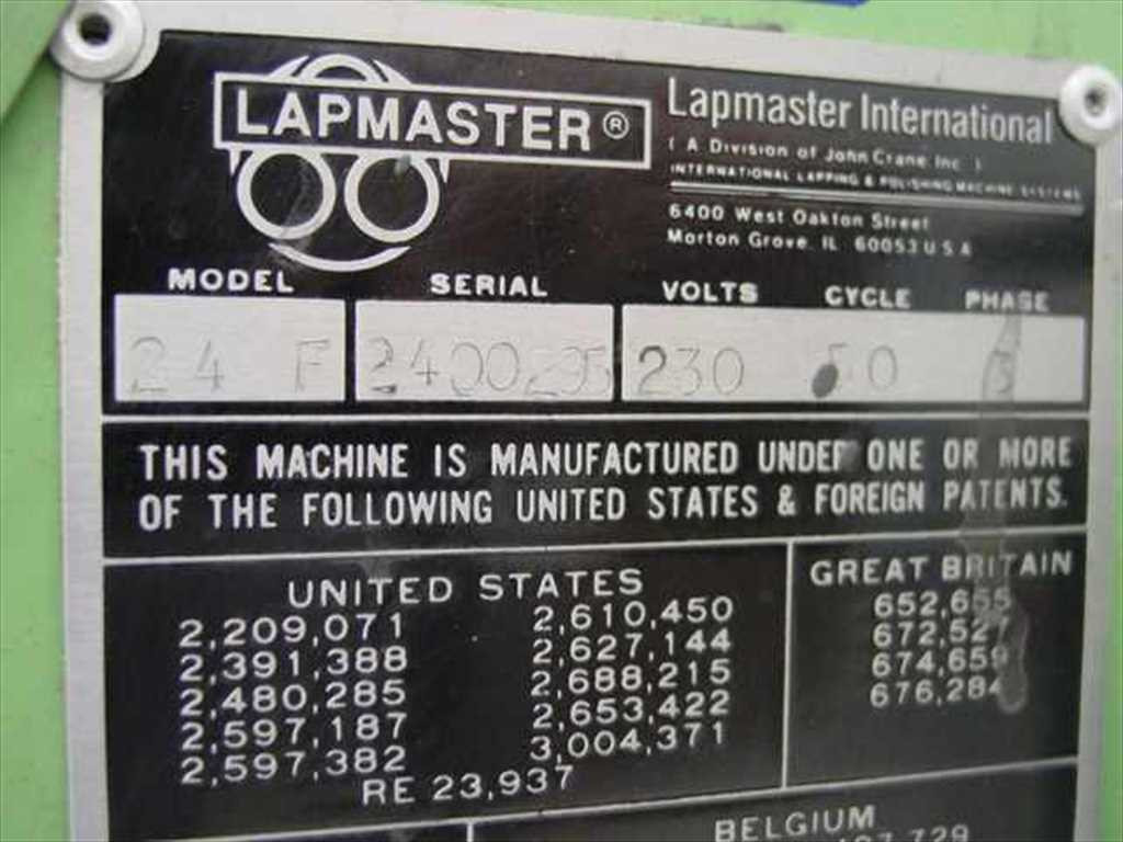 Lapmaster 24 F 24" Lapper Polishing Machine