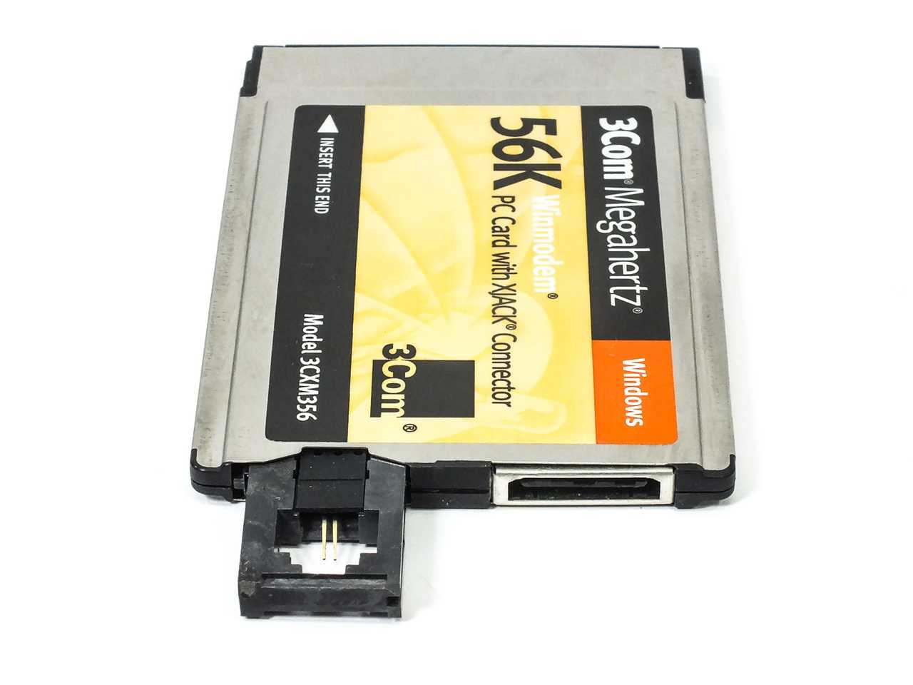3COM 3CXM356 Megahertz 56k WinModem PC Card - Xjack Connector