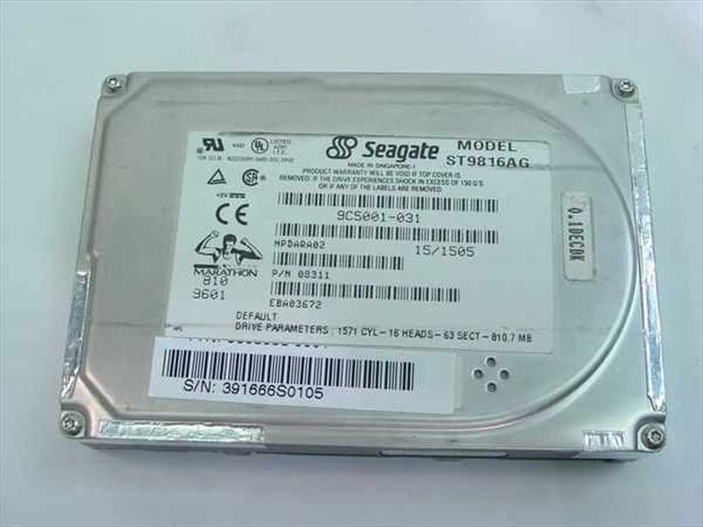 Seagate ST9816AG 810.7MB Laptop Hard Drive