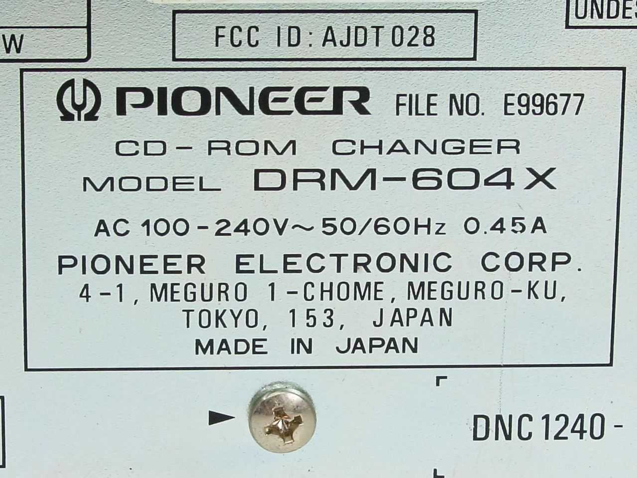 Pioneer DRM-604X Pioneer DRM604X,Ext 6 CD changer, SCSI