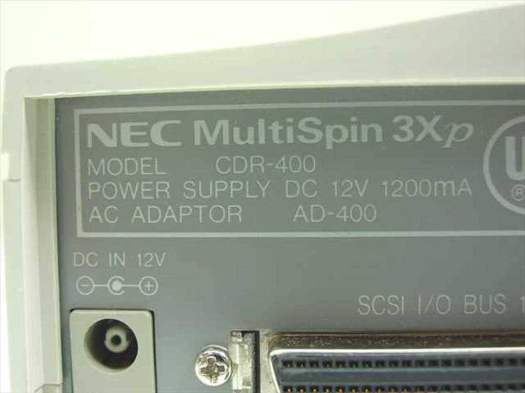 NEC CDR-400 3x SCSI External Plus Multispin CD-ROM Drive w/ Power
