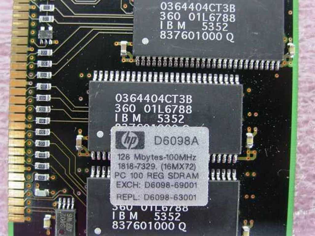 HP D6098-63001 128MB 168-Pin RAM PC100 ECC SDRAM Computer Memory