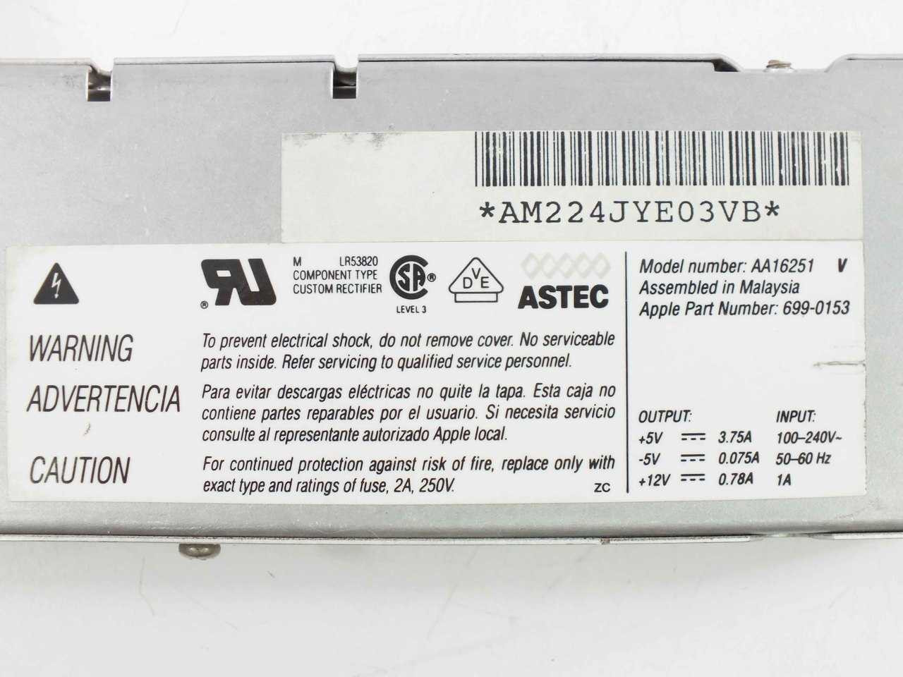 Apple - 有利 Apple 699-0153 Power Supply Mac LC LCII LCIII LC 475 Quadra