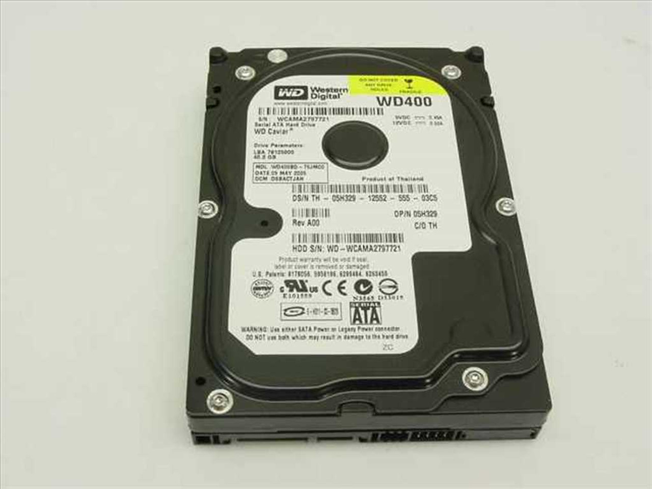 Western Digital WD400BD 40GB 2MB 7200U / Min SATA 3.5 Inch