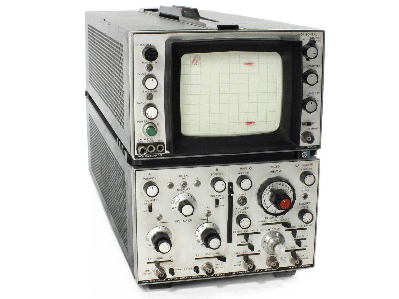 HP 180A Oscilloscope with 1801A Amp and 1821A Generator - NO Scale