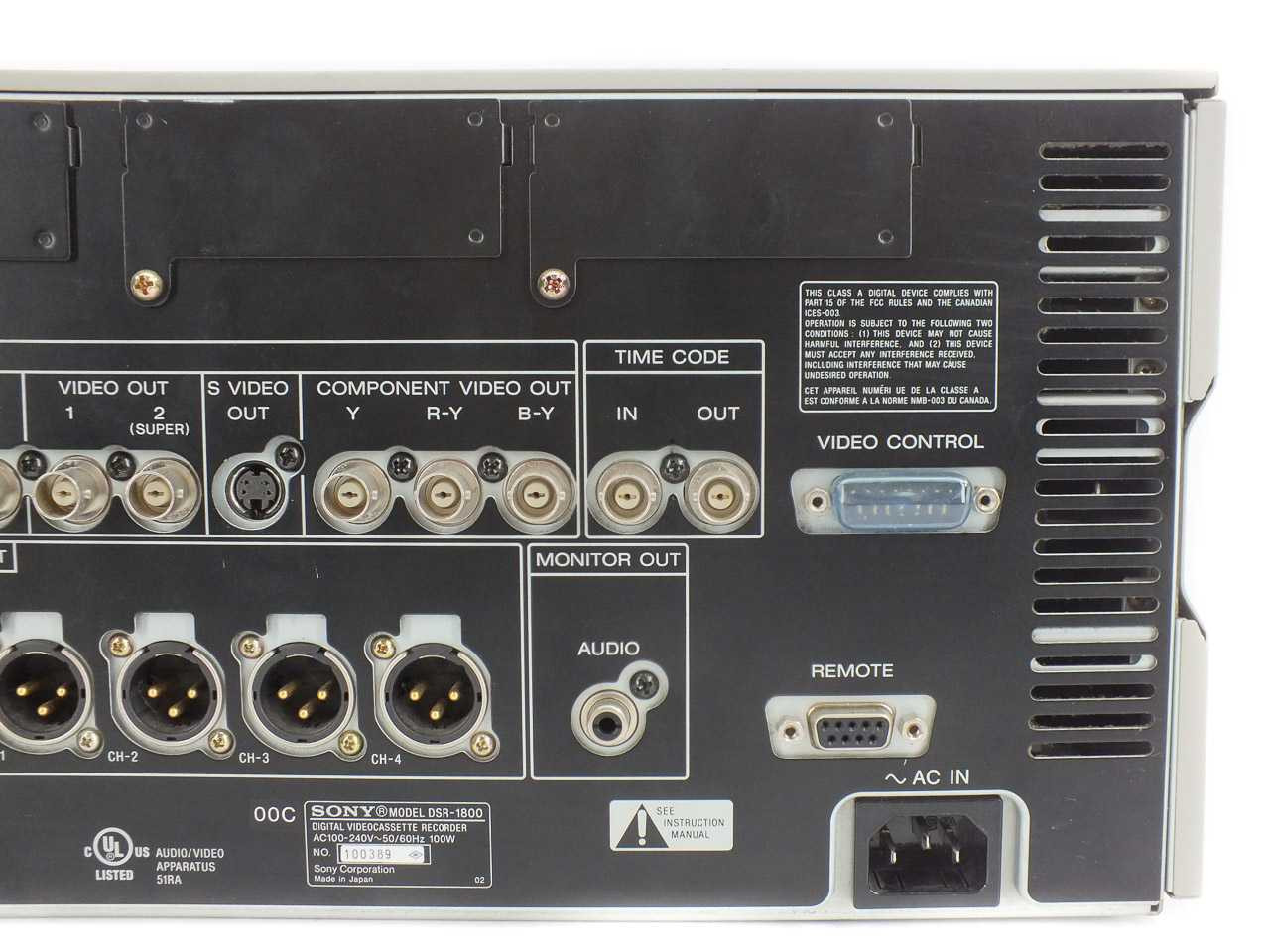 Sony DSR-1800 DVCAM Studio Editing Player/Recorder - Displays