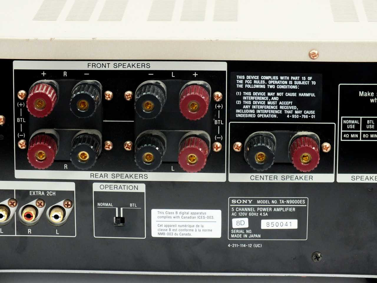 Sony TA-N9000ES 5-Channel Power Amplifier 115W x5
