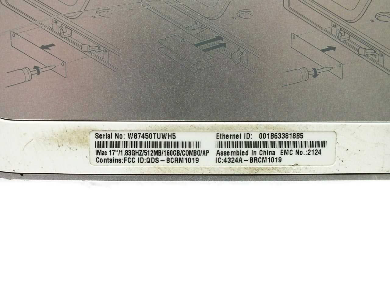 Apple iMac 17-inch Core 2 Duo 1.83GHz 2GB 160GB A1195