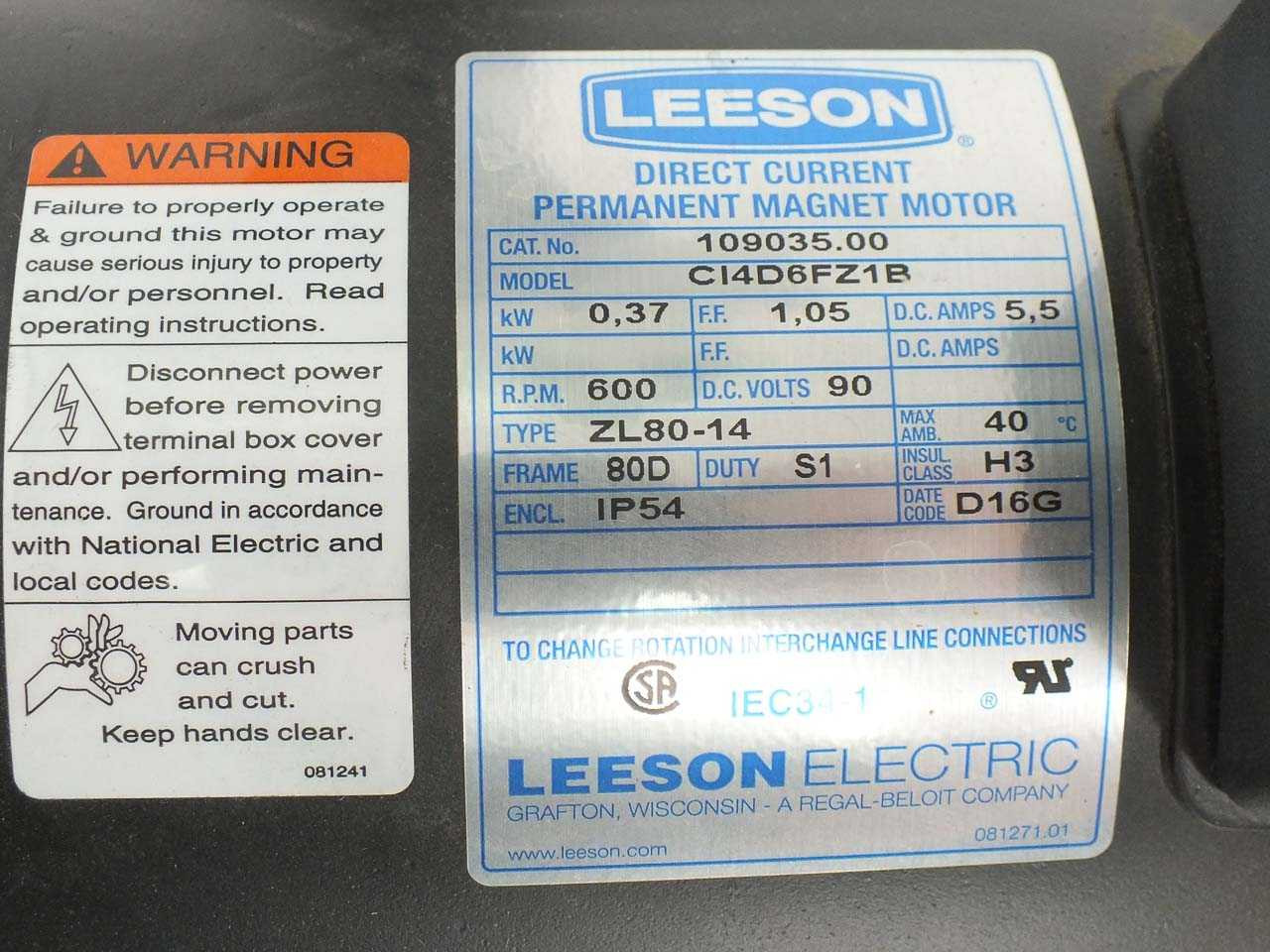 Seepex MD012-12 Cavity Pump - Leeson C14D6FZ1B Motor