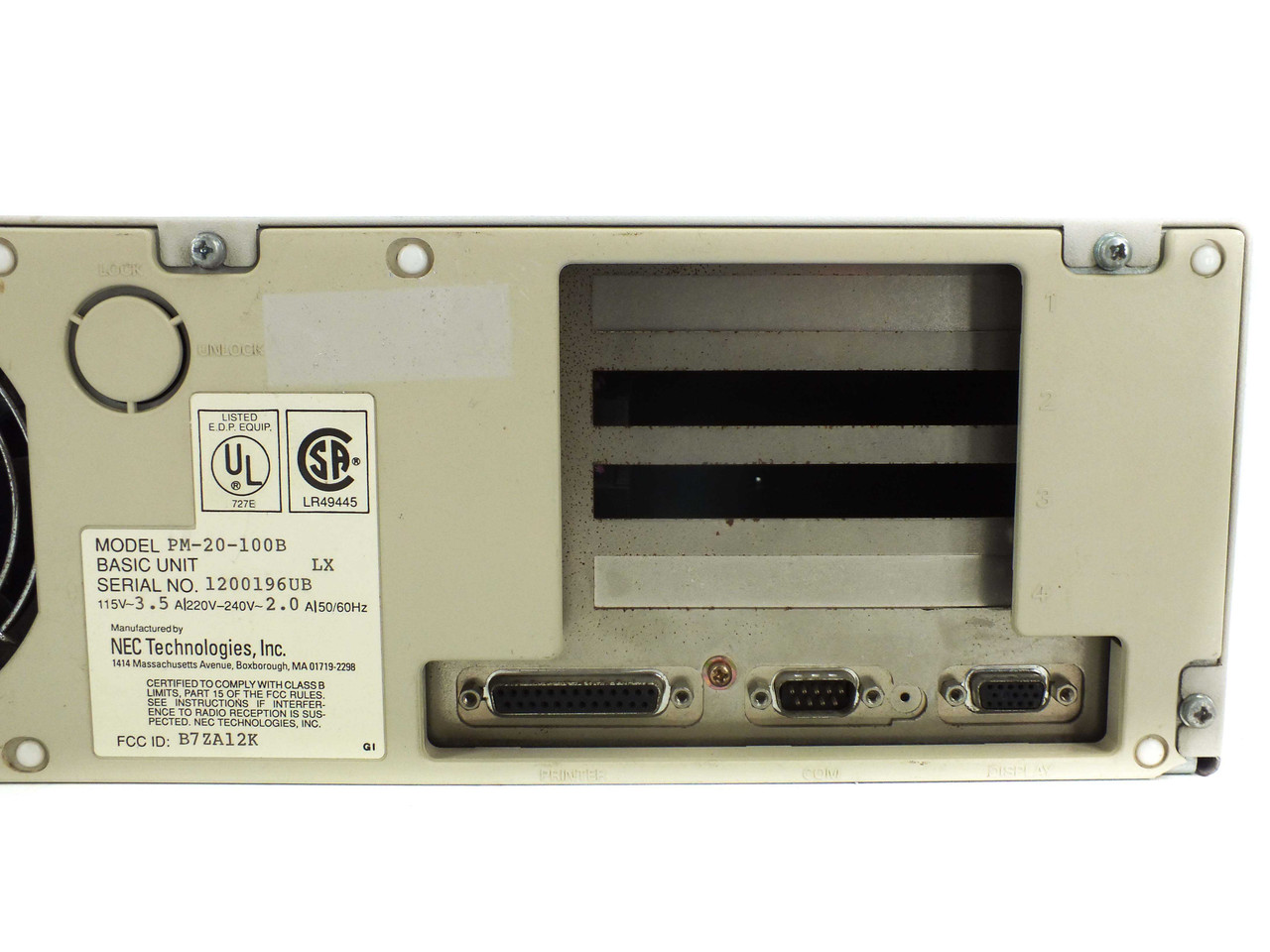 NEC PowerMate 286 Plus PM-20-100B Desktop PC For Parts