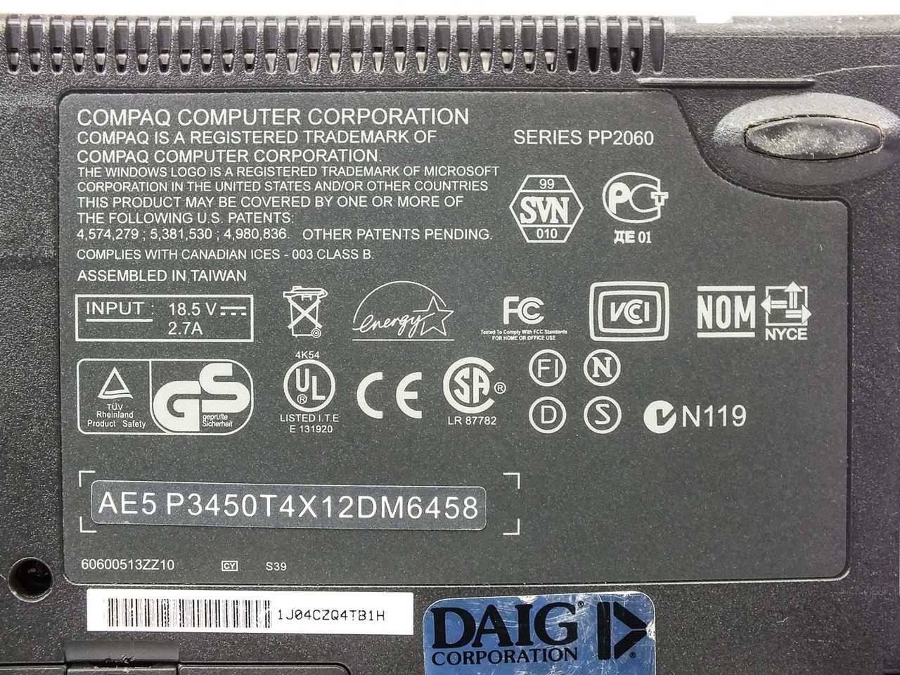 Compaq Pentium 3 450mhz, 320mb, 12GB, CD Laptop Computer