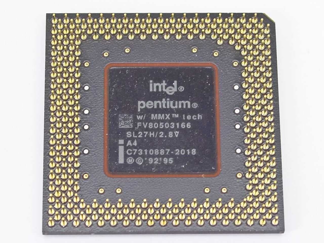 Intel SL27H P1 166Mhz MMX CPU Socket 7 FV80503166 - Pentium