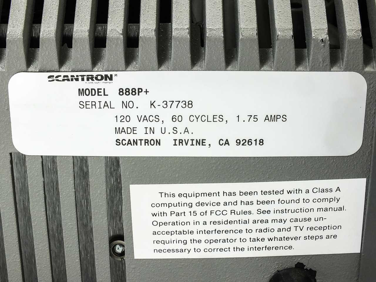 Scantron 888P+ Electronic Test Scoring Machine
