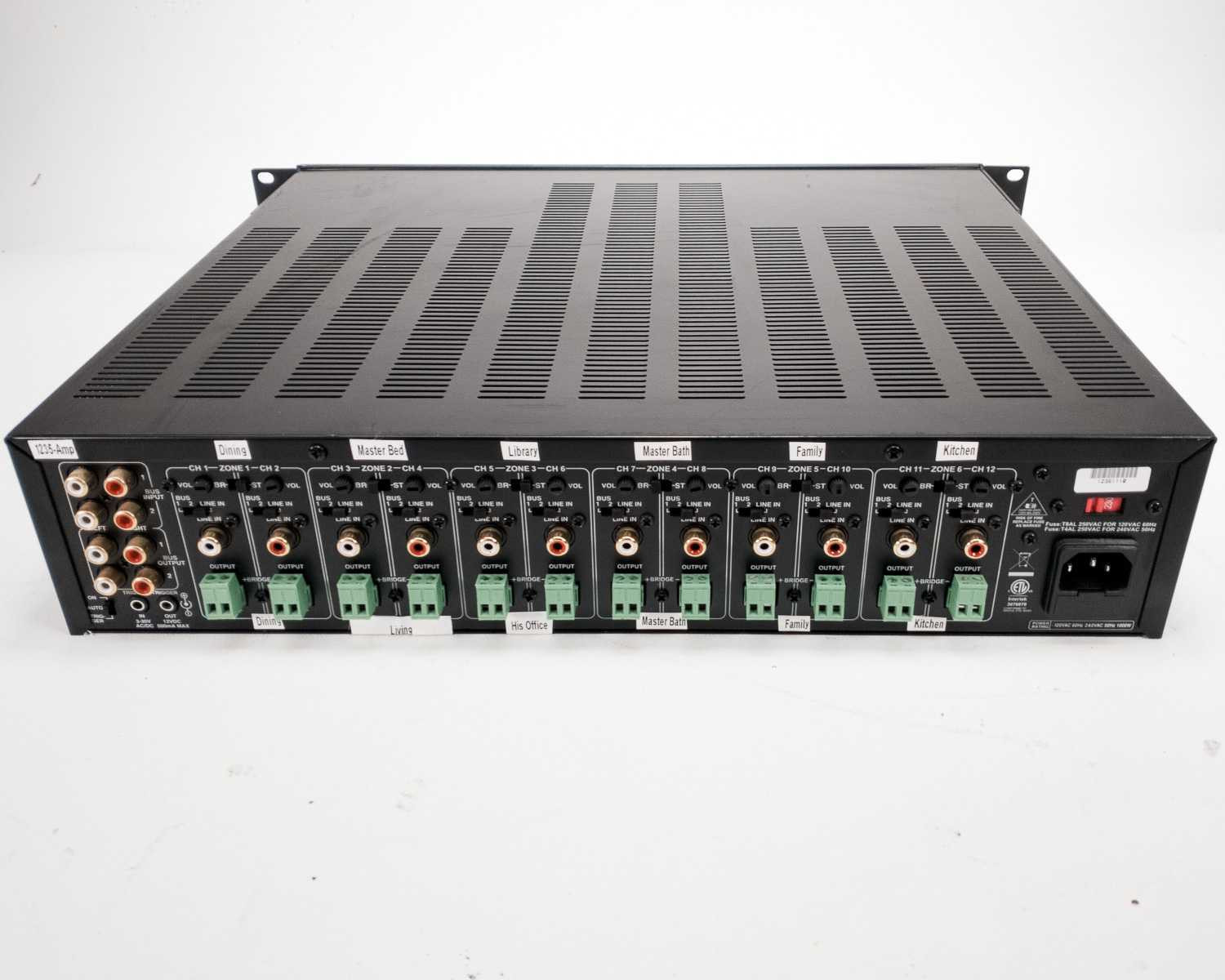 Audio Authority AMP-1235 12 Channel Amplifier Rackmount 115/230 Input