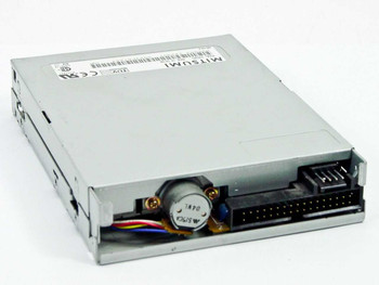 Mitsumi D359M3 floppy disk drive – rear and bottom view showing 34-pin IDC data connector and 4-pin power connector