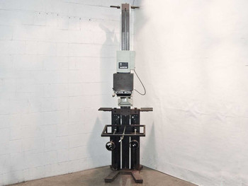 De Vere 507 Varicon enlarger full front view with De Vere Micro condenser head, column, baseboard, and easel tray visible