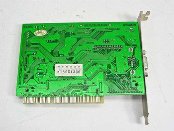 Cirrus Logic CL543X CL544X PCI video card — solder/back side showing PCB traces, date codes (96–01), and 'Made in China' marking