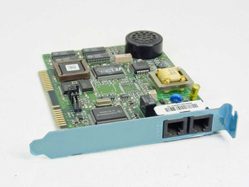 US Robotics Sportster 00084001 ISA faxmodem card – front angled view showing main chips, speaker, and RJ-11 bracket ports