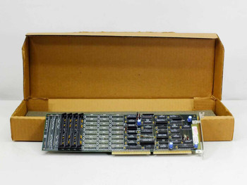 Zenith Z-415-B memory expansion board shown in original open cardboard box — top view of full board