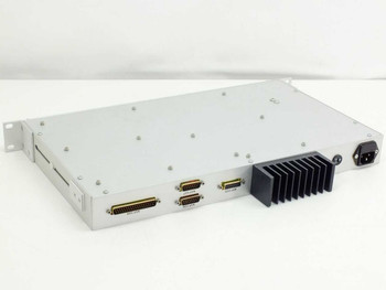 Nimbus PEC183/1 Buffer Box – angled rear view showing four D-Sub I/O connectors, rear heatsink, and IEC AC power inlet
