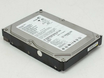 Seagate ST340014A Barracuda 7200.7 40GB IDE hard drive – top view from opposite angle showing label and mounting rails