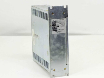 Yokogawa SR1015B62 DD Servo Actuator — right side panel showing rating label with model, suffix, supply voltage, and Yokogawa Made in Japan marking