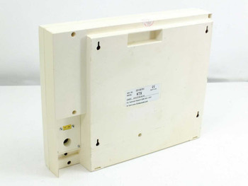 Dickson KTX chart recorder rear panel view showing housing, connector port, and CE marking label