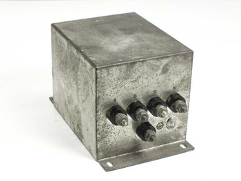 Filter Concepts 3E20-F EMI filter – front-left angled view showing four stud terminals labeled A, B, C, N on front face
