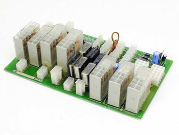 Netstal SIK2 110.240.9909a Komplett power supply board – top view showing relay banks and multi-pin connectors