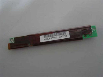 Toshiba K000833450 LCD inverter board top view showing label with part number and WK 225 marking